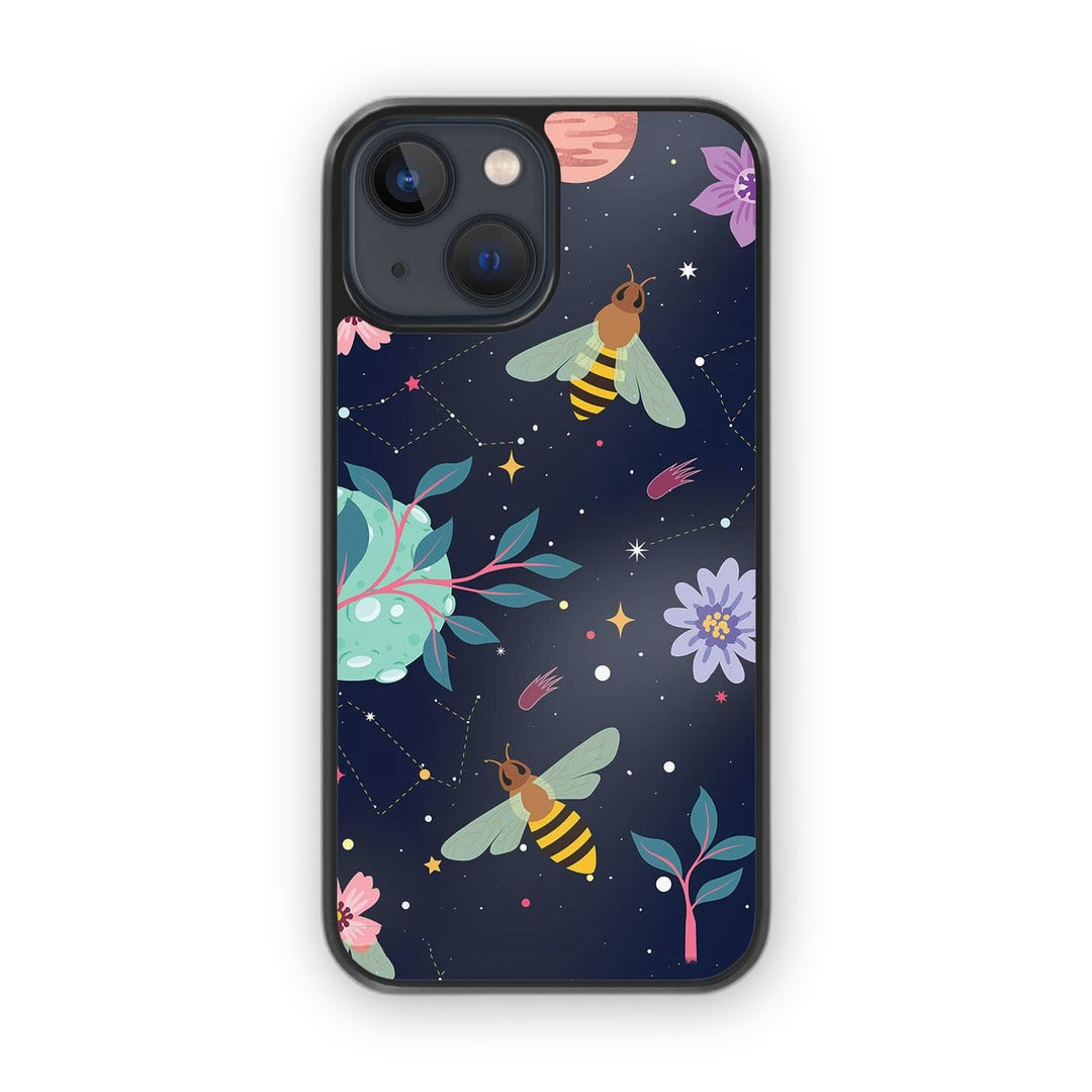 Space Bees Glass iPhone Case for iPhone 13 Mini | Macmerise