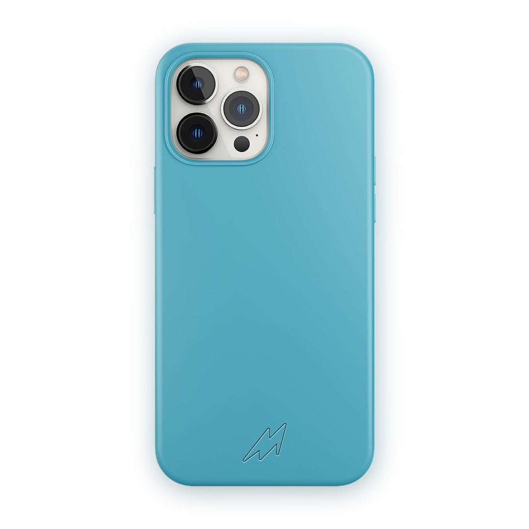 Basics iPhone 13 Pro Max Silicone Case Sky Blue - front view | Macmerise