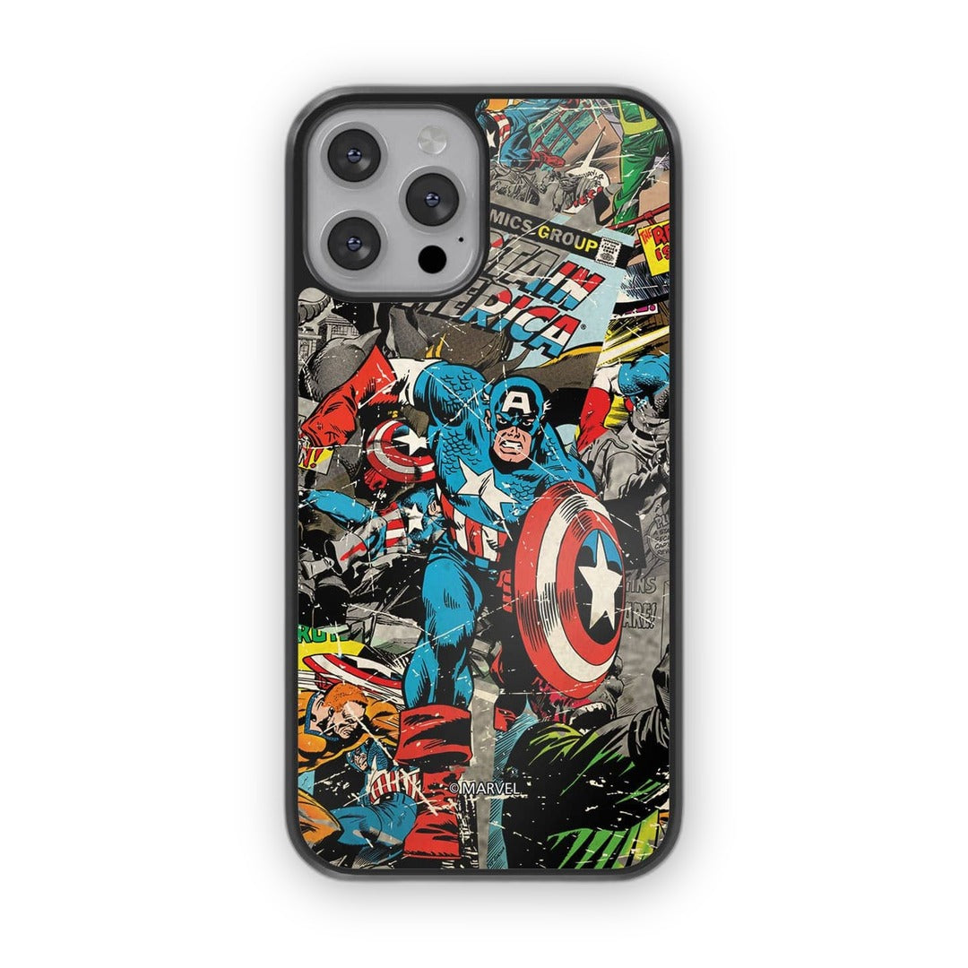 Comic Captain America Glass iPhone Case for iPhone 13 Pro | Macmerise