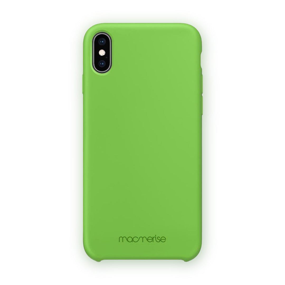 Basics iPhone XS Max Silicone Case Leaf Green - front view | Macmerise