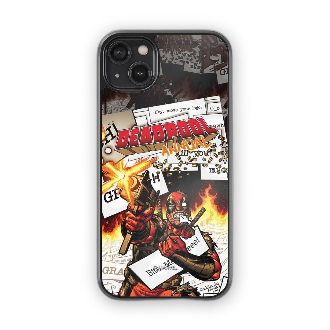 Comic Deadpool Glass iPhone Case for iPhone 14 Plus | Macmerise