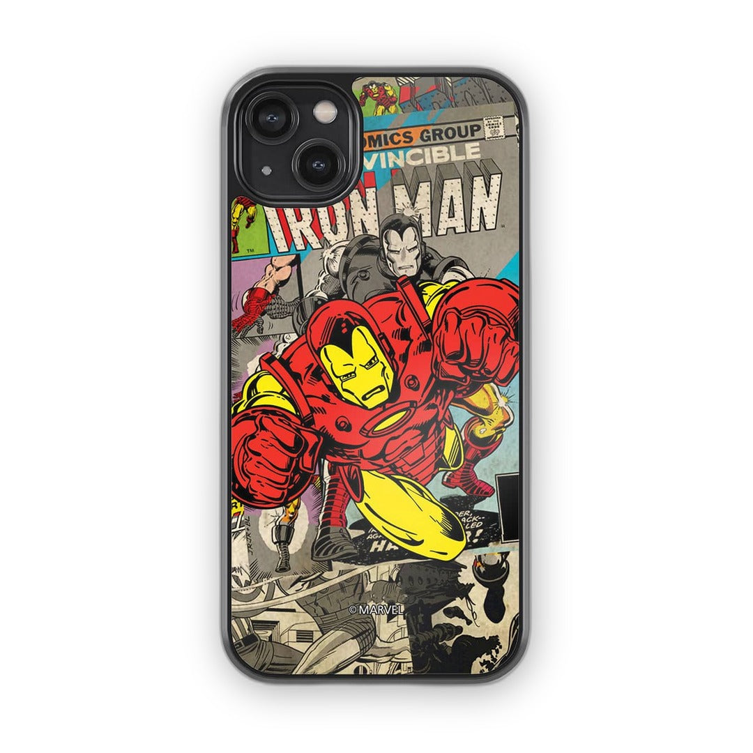 Comic Iron Man Glass iPhone Case for iPhone 14 Plus | Macmerise