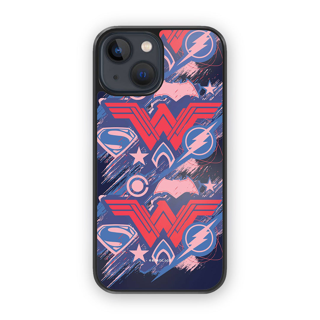 Jl Scribbled Logos Glass iPhone Case for iPhone 13 Mini | Macmerise