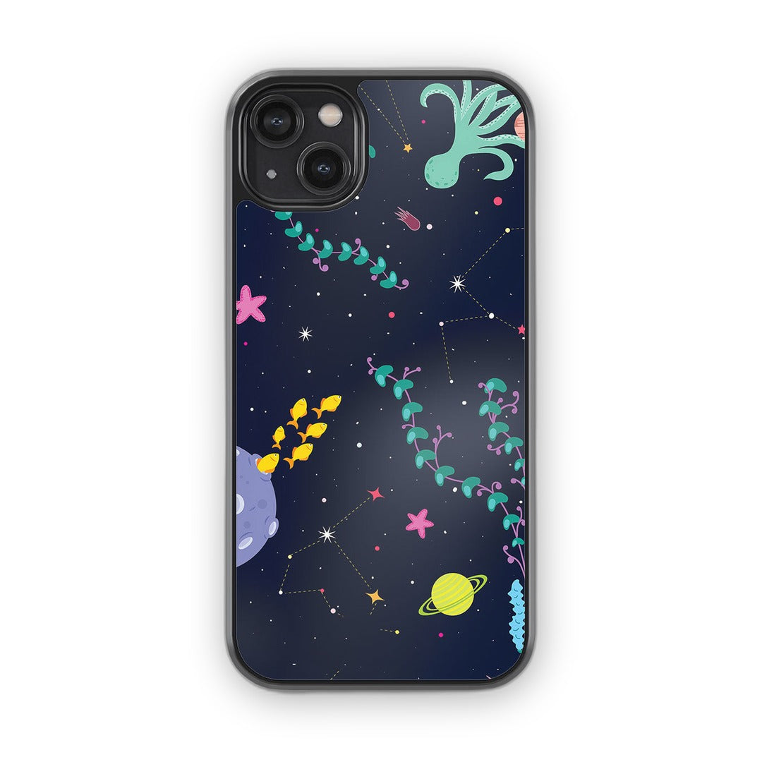 Space Aquarium Glass iPhone Case for iPhone 14 Plus | Macmerise