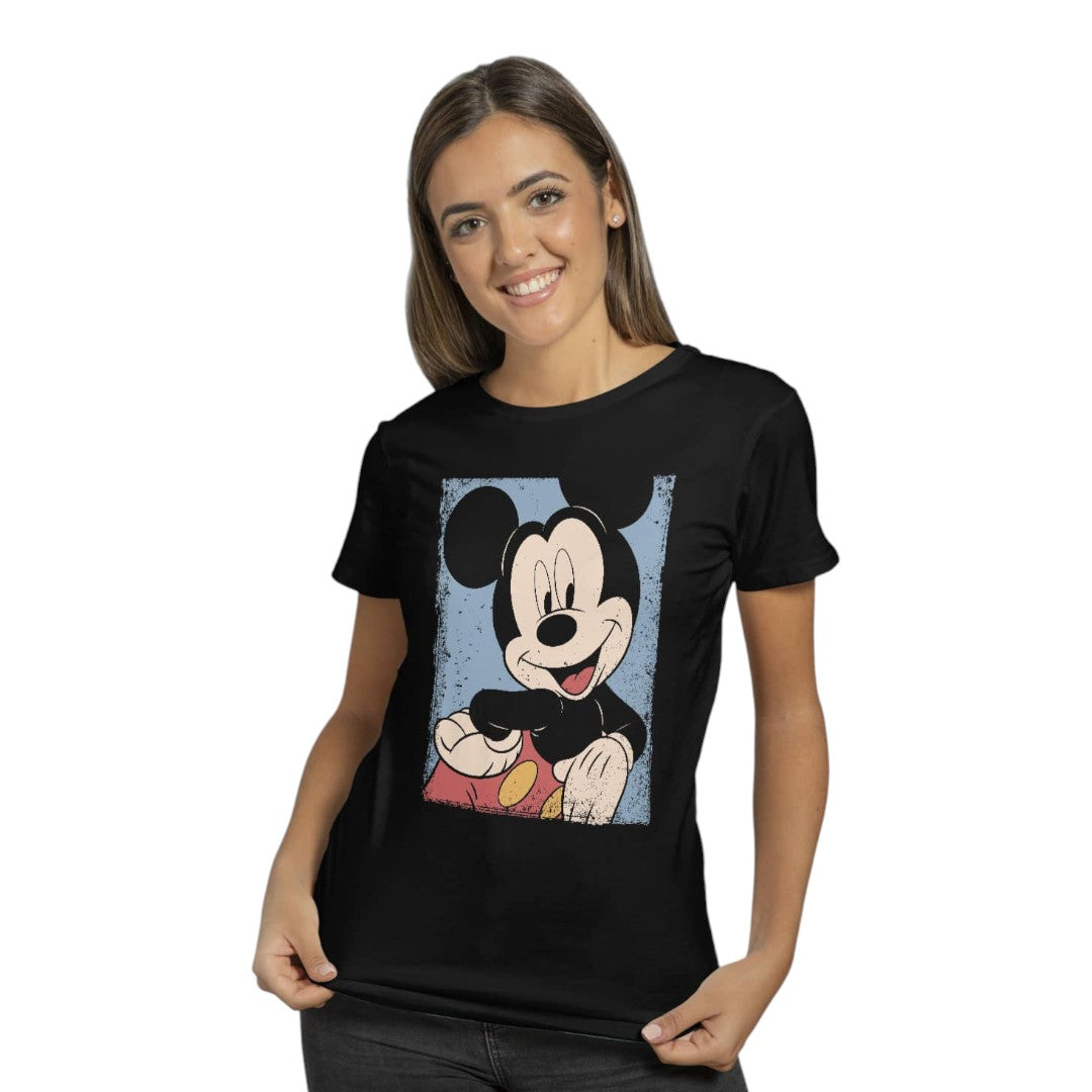 Disney Grunge Mickey Black T-Shirt - front view | Macmerise