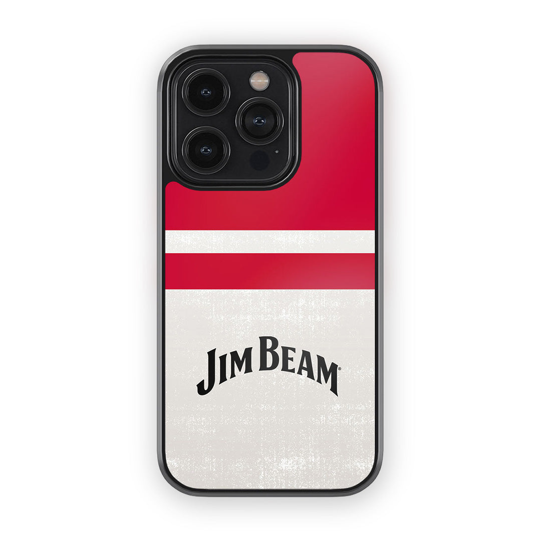 Jim Beam Stripes iPhone 14 Pro Cover White - front view | Macmerise