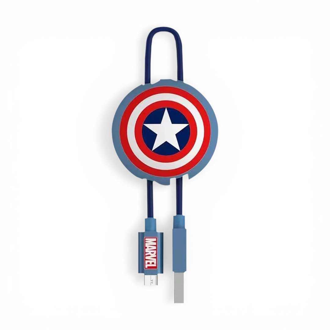 Classic Captains Shield Micro Usb Cable Keyring Navy Blue | Macmerise
