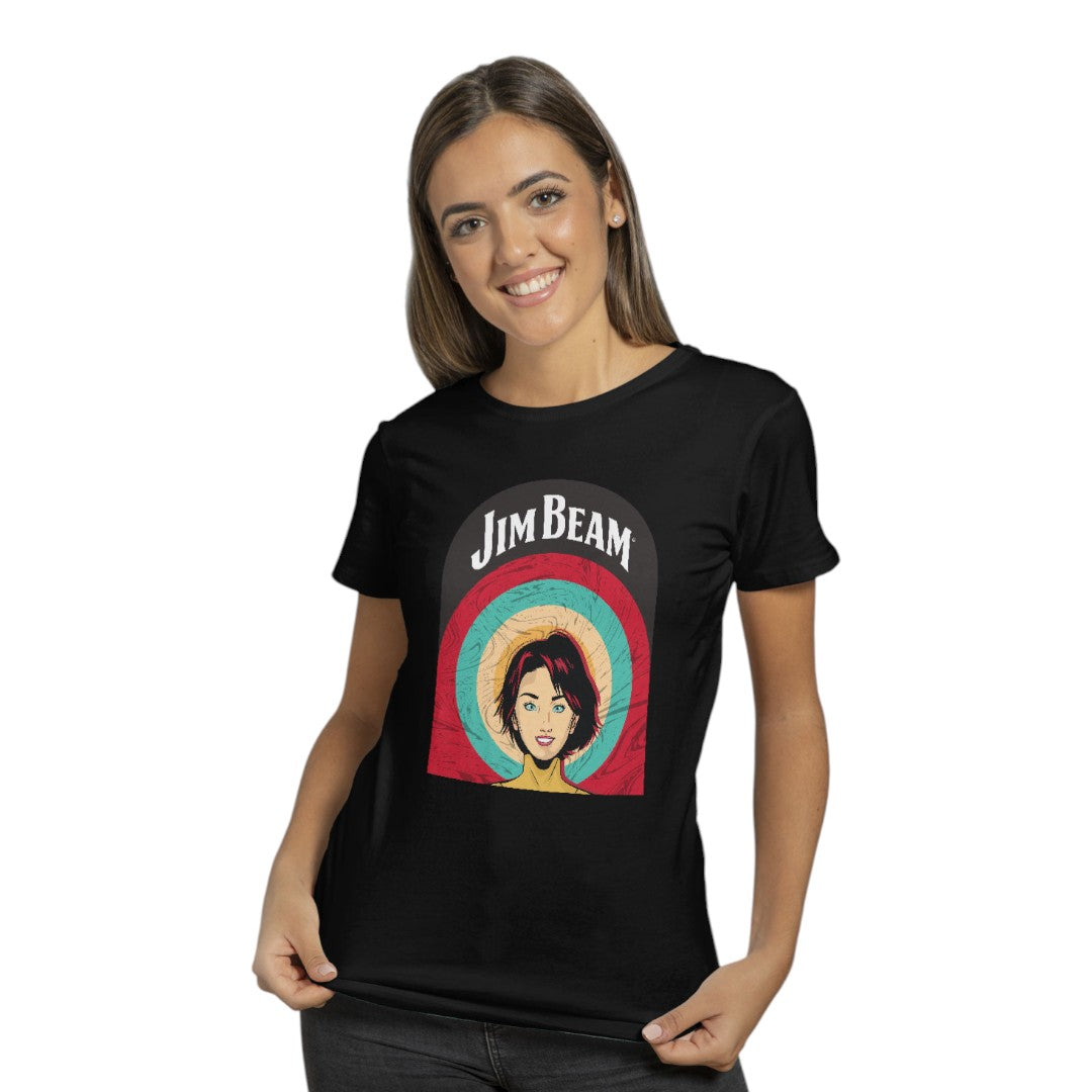 Jim Beam Character Black T-Shirt - front view | Macmerise