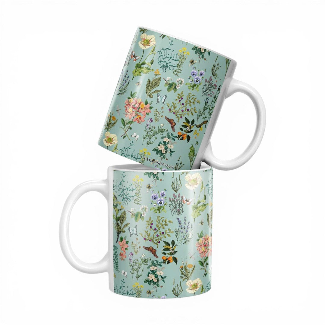Payal Singhal Titli Coffee Mug Aqua - front view | Macmerise