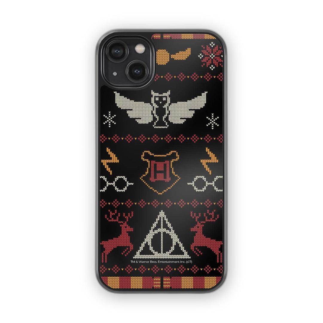 Harry Potter Christmas Pattern Glass iPhone Case for iPhone 14 Plus | Macmerise