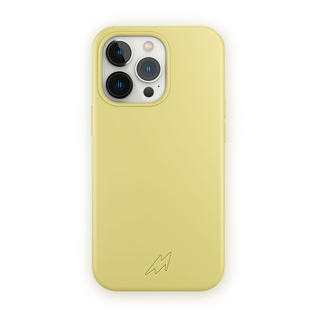 Basics iPhone 13 Pro Silicone Case Yellow - front view | Macmerise