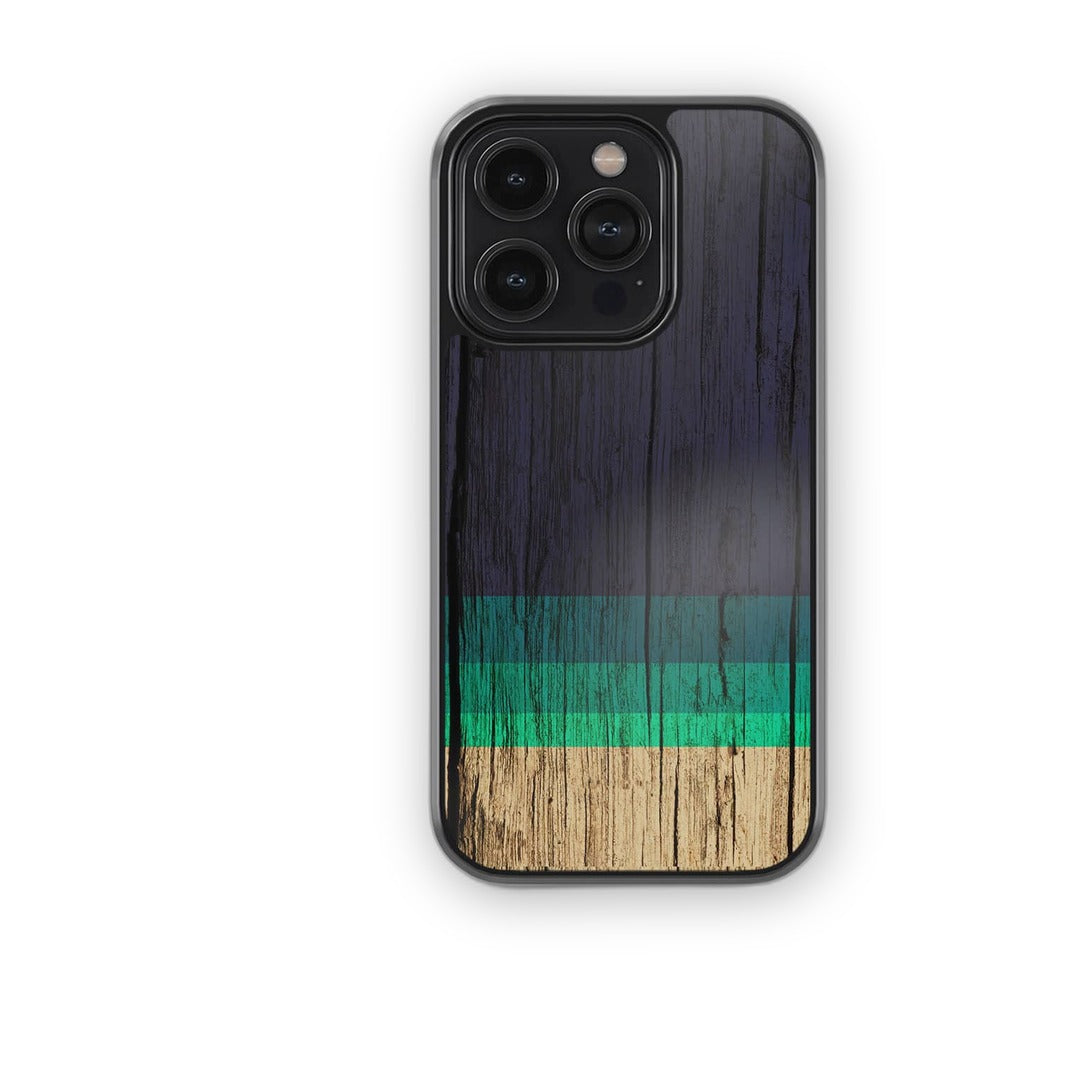 Wood Stripes Blue Glass iPhone Case for iPhone 14 Pro | Macmerise
