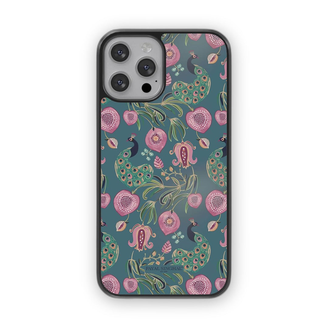 Payal Singhal Anaar and Mor Blue Glass iPhone Case for iPhone 13 Pro | Macmerise