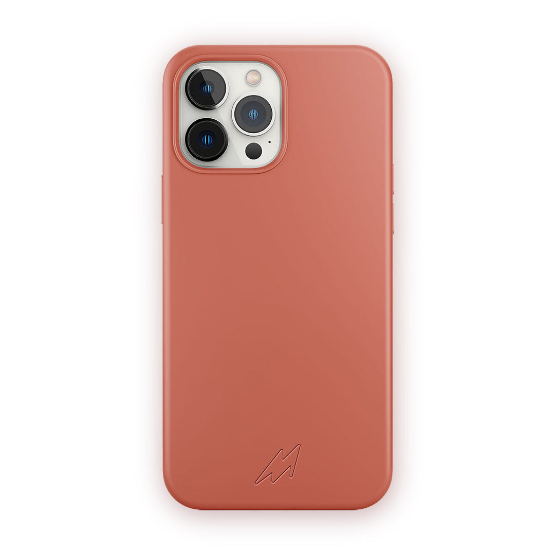 Basics iPhone 13 Pro Max Silicone Case Orange - front view | Macmerise