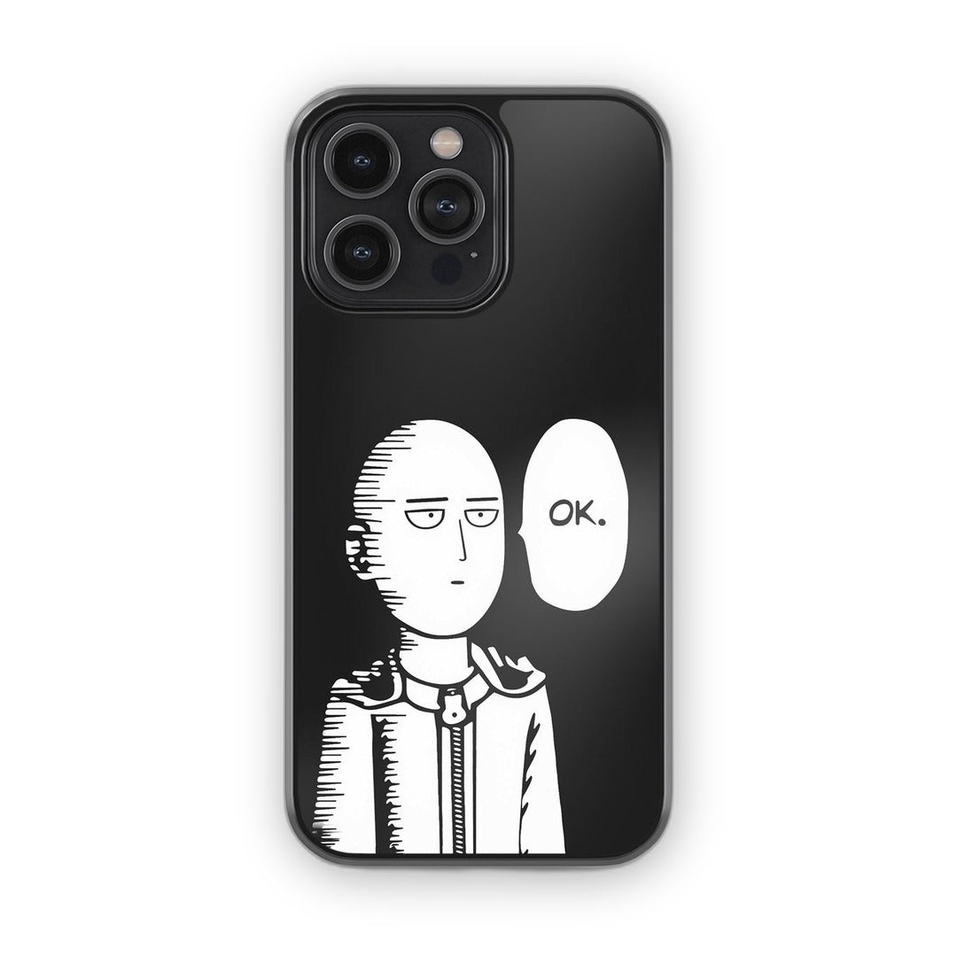 Saitama Not Impressed Glass iPhone Case for iPhone 14 Pro Max | Macmerise