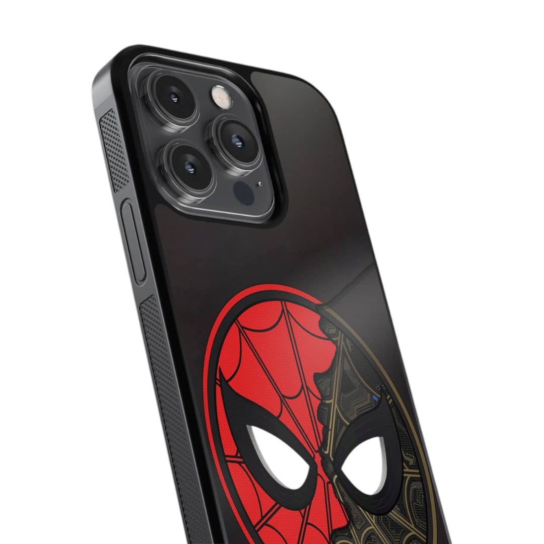 Two Face Spidey Glass iPhone Case for iPhone 14 Pro | Macmerise