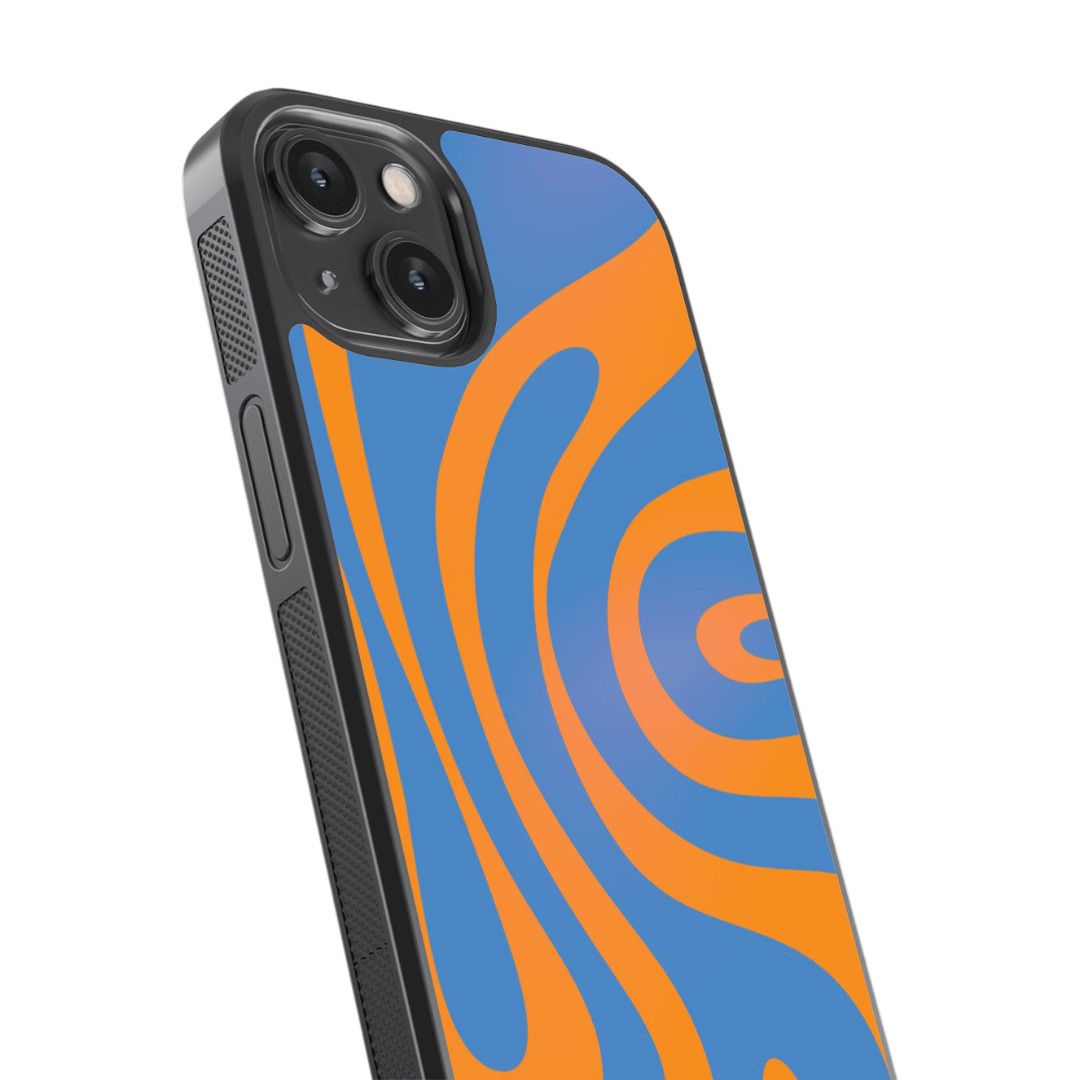 Wavy Whimsy Orange Glass iPhone Case for iPhone 14 | Macmerise