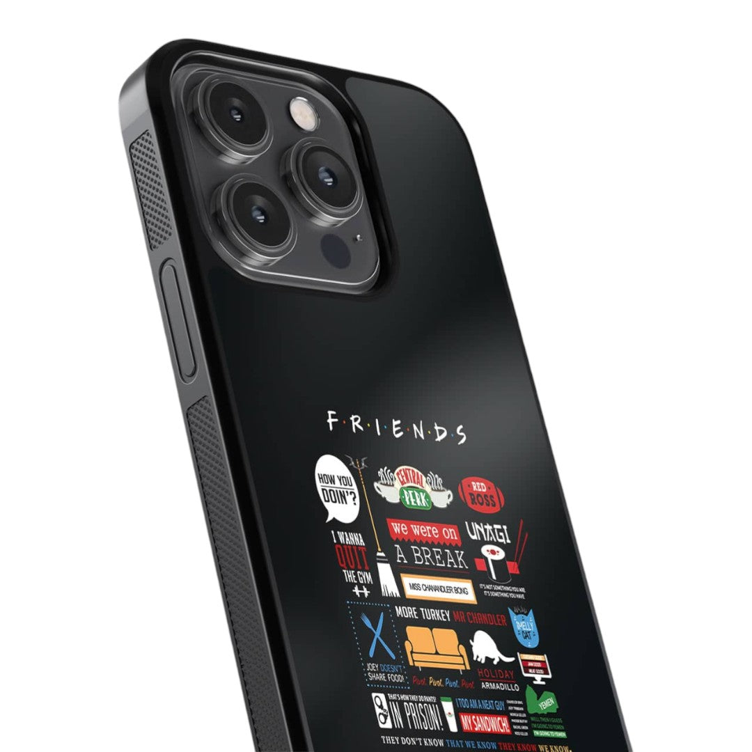 Friends Infographic Glass iPhone Case for iPhone 14 Pro | Macmerise