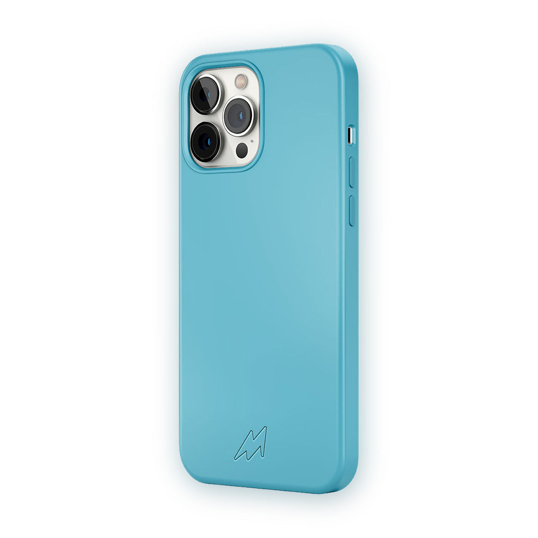 Basics iPhone 13 Pro Max Silicone Case Sky Blue - back view | Macmerise