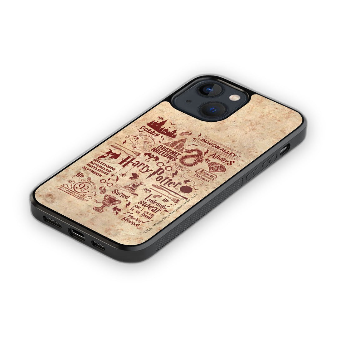 Harry Potter Infographic iPhone 13 Mini Cover Red - side view | Macmerise
