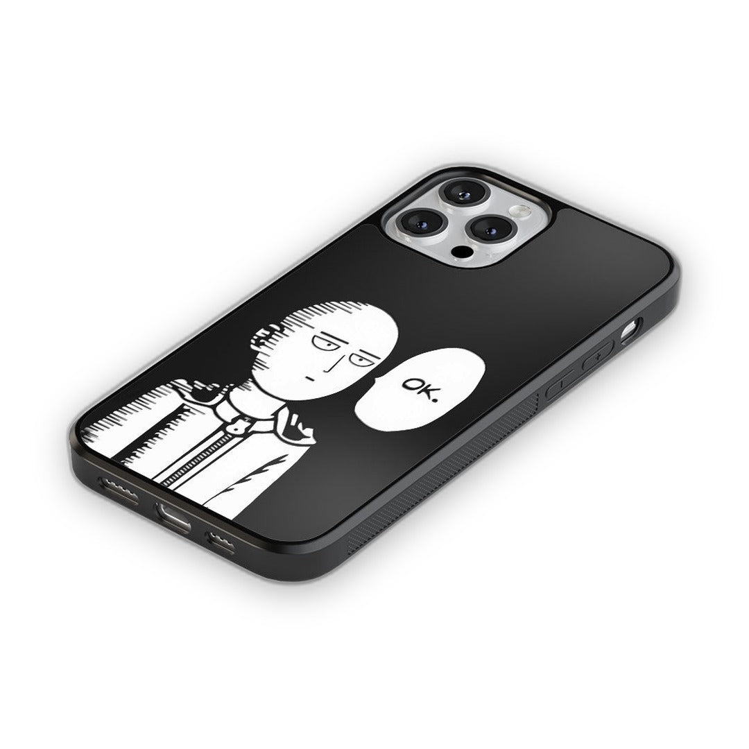 Saitama Not Impressed Glass iPhone Case for iPhone 13 Pro | Macmerise
