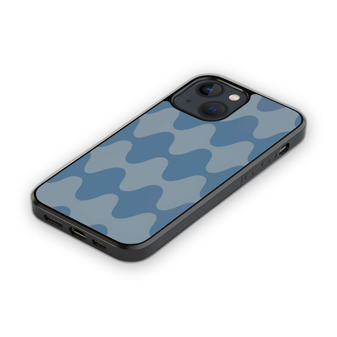 Wavy Wonder Blue Glass iPhone Case for iPhone 13 | Macmerise