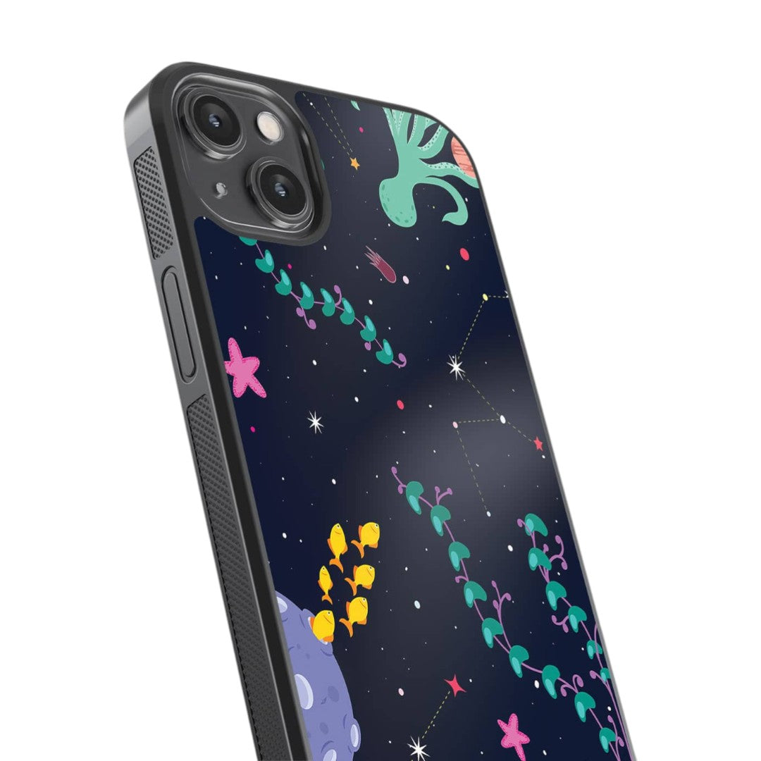 Space Aquarium Glass iPhone Case for iPhone 14 Plus | Macmerise