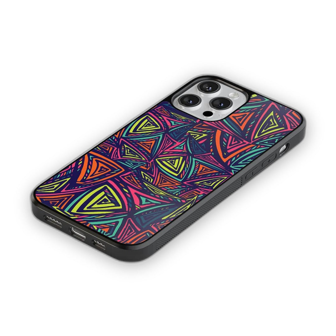 Neon Angles Glass iPhone Case for iPhone 12 Pro | Macmerise