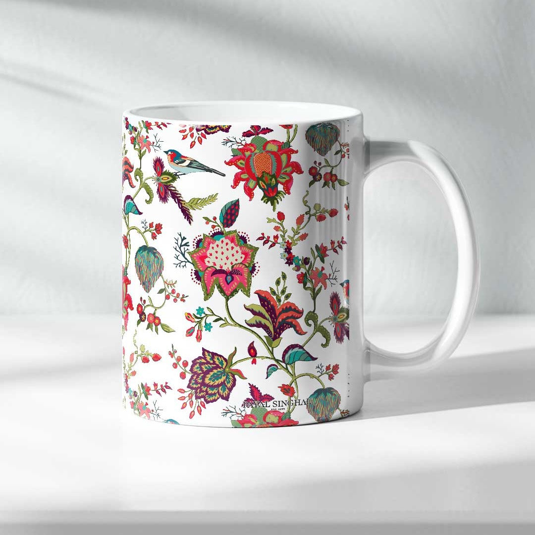 Payal Singhal Chidiya Coffee Mug White - side view | Macmerise
