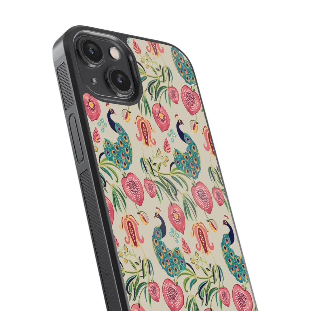 Payal Singhal Anaar and Mor iPhone 14 Cover Beige - side view | Macmerise