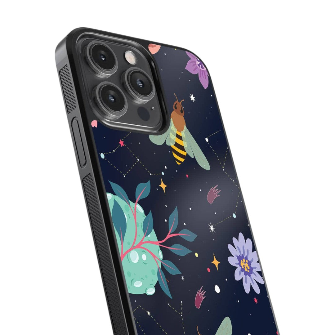 Space Bees Glass iPhone Case for iPhone 14 Pro Max | Macmerise