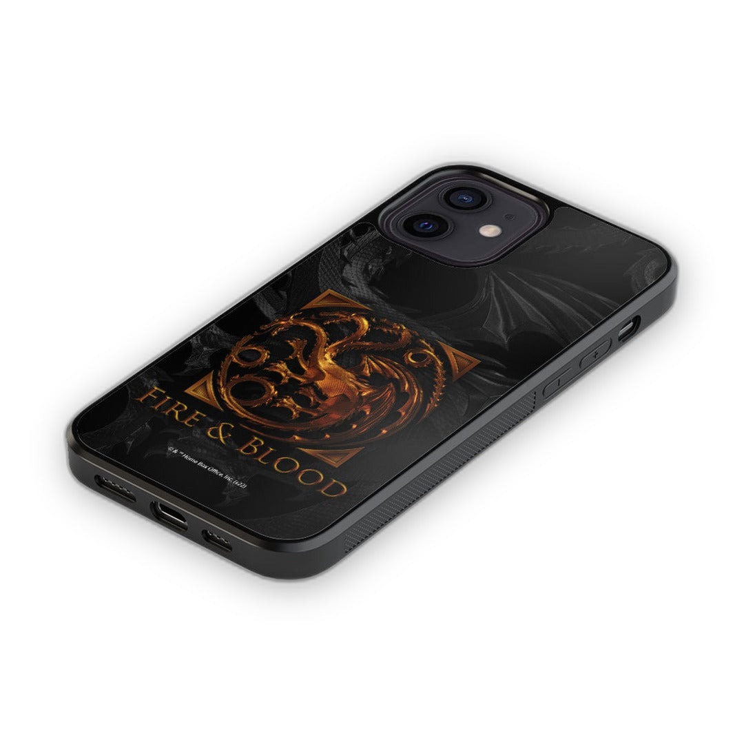 Fire and Blood Glass iPhone Case for iPhone 12 | Macmerise