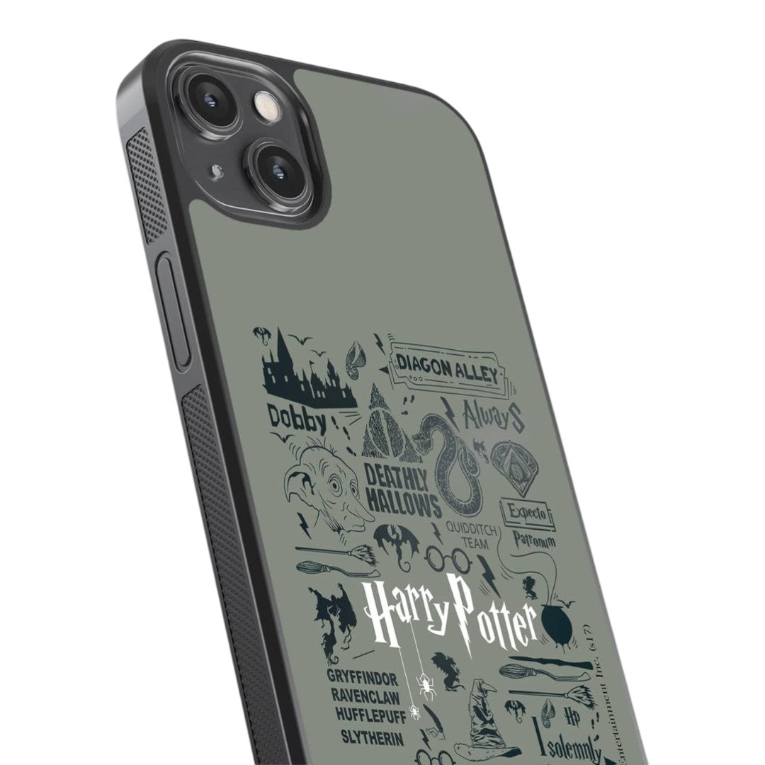 Harry Potter Infographic Grey Glass iPhone Case for iPhone 14 Plus | Macmerise