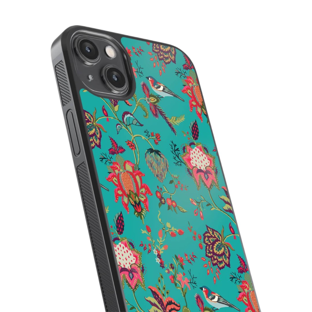 Payal Singhal Chidiya iPhone 14 Plus Cover Teal - side view | Macmerise