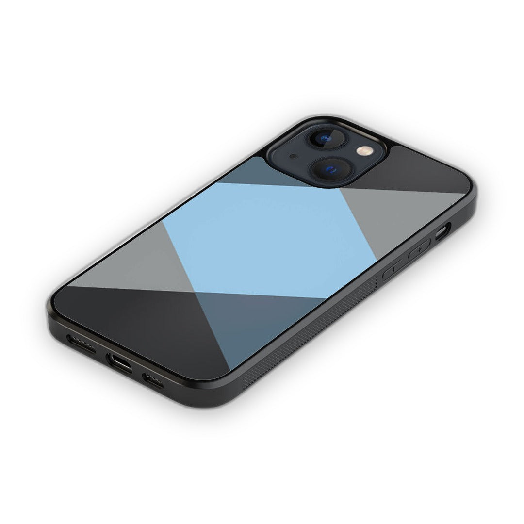 Criss Cross Blue Glass iPhone Case for iPhone 13 Mini | Macmerise