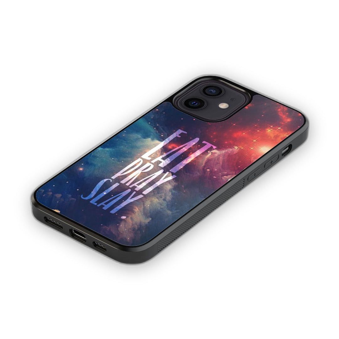 Eat Pray Slay Glass iPhone Case for iPhone 12 | Macmerise
