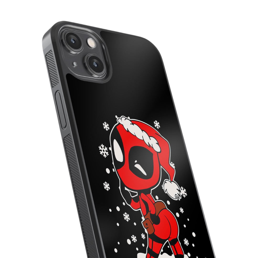Merry Deadpool Glass iPhone Case for iPhone 14 Plus | Macmerise
