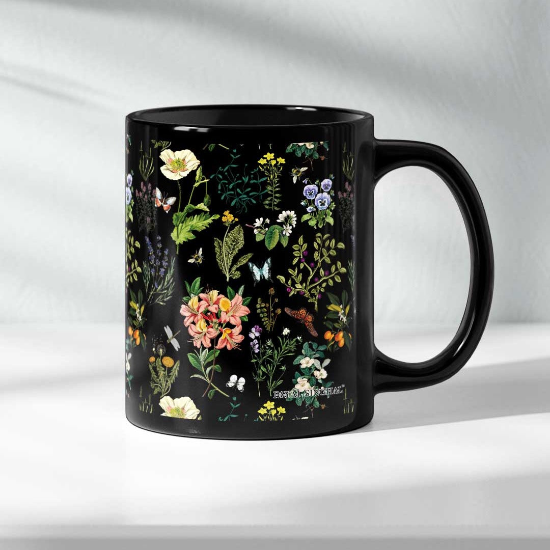 Payal Singhal Titli Coffee Mug Black - side view | Macmerise