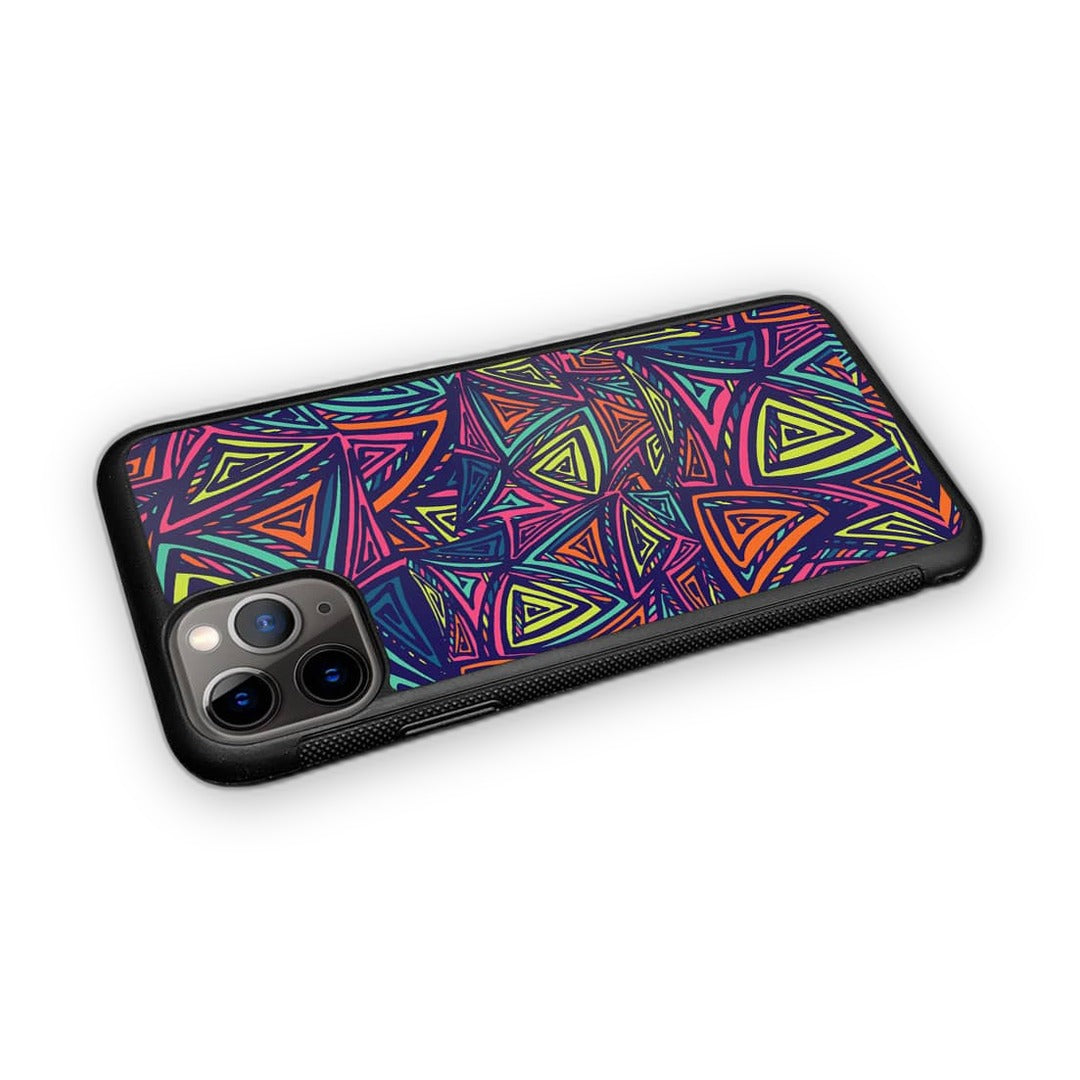 Neon Angles Glass iPhone Case for iPhone 11 Pro Max | Macmerise