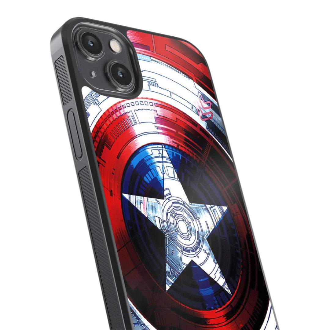 Captains Shield Decoded Glass iPhone Case for iPhone 14 Plus | Macmerise