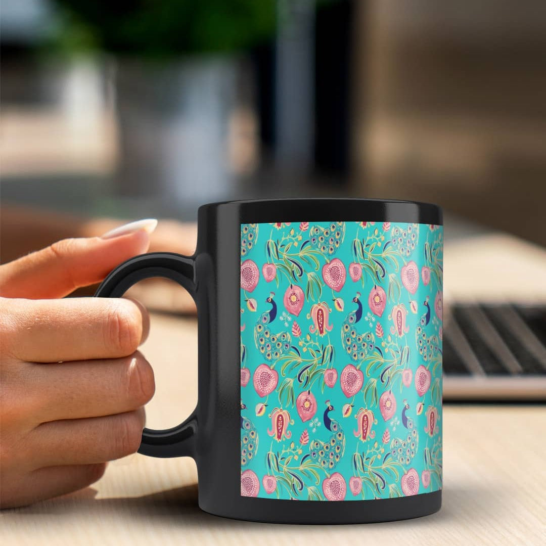 Payal Singhal Anaar and Mor Teal Coffee Mug | Macmerise