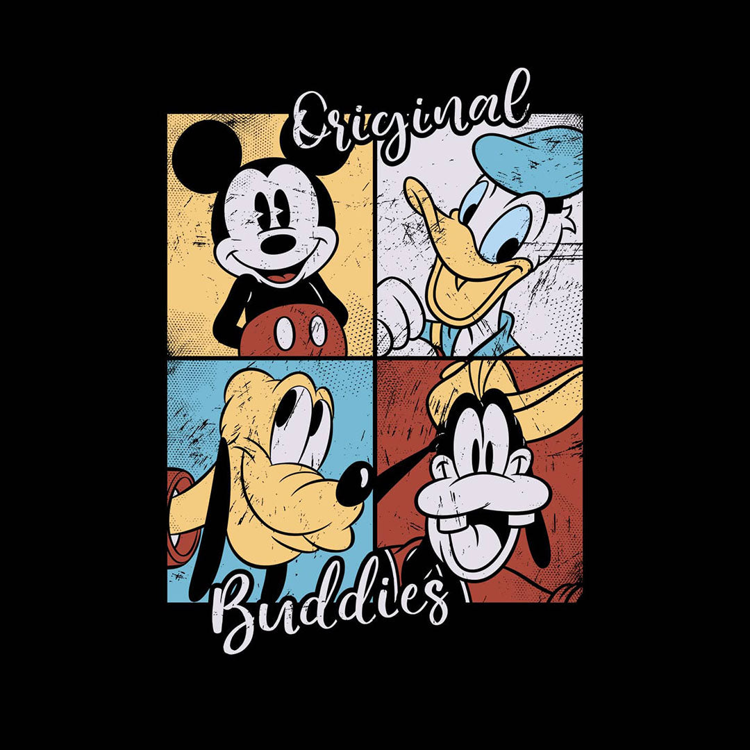 Disney Mickeys Buddies Black T-Shirt - back view | Macmerise