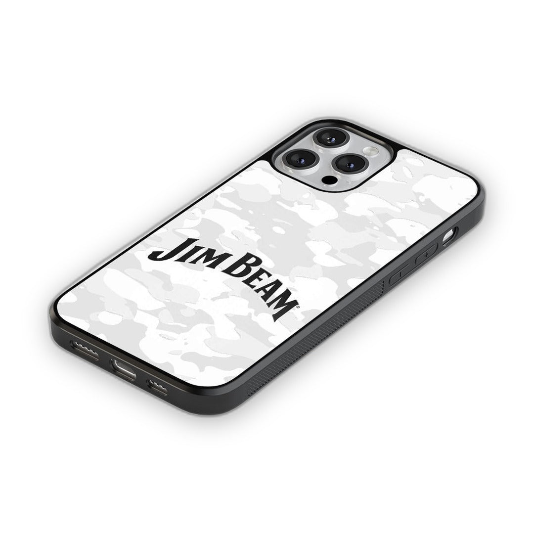 Jim Beam Camo iPhone 13 Pro Cover White - side view | Macmerise