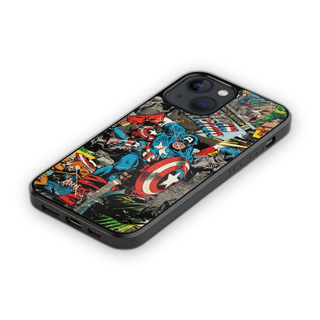 Comic Captain America Glass iPhone Case for iPhone 13 Mini | Macmerise