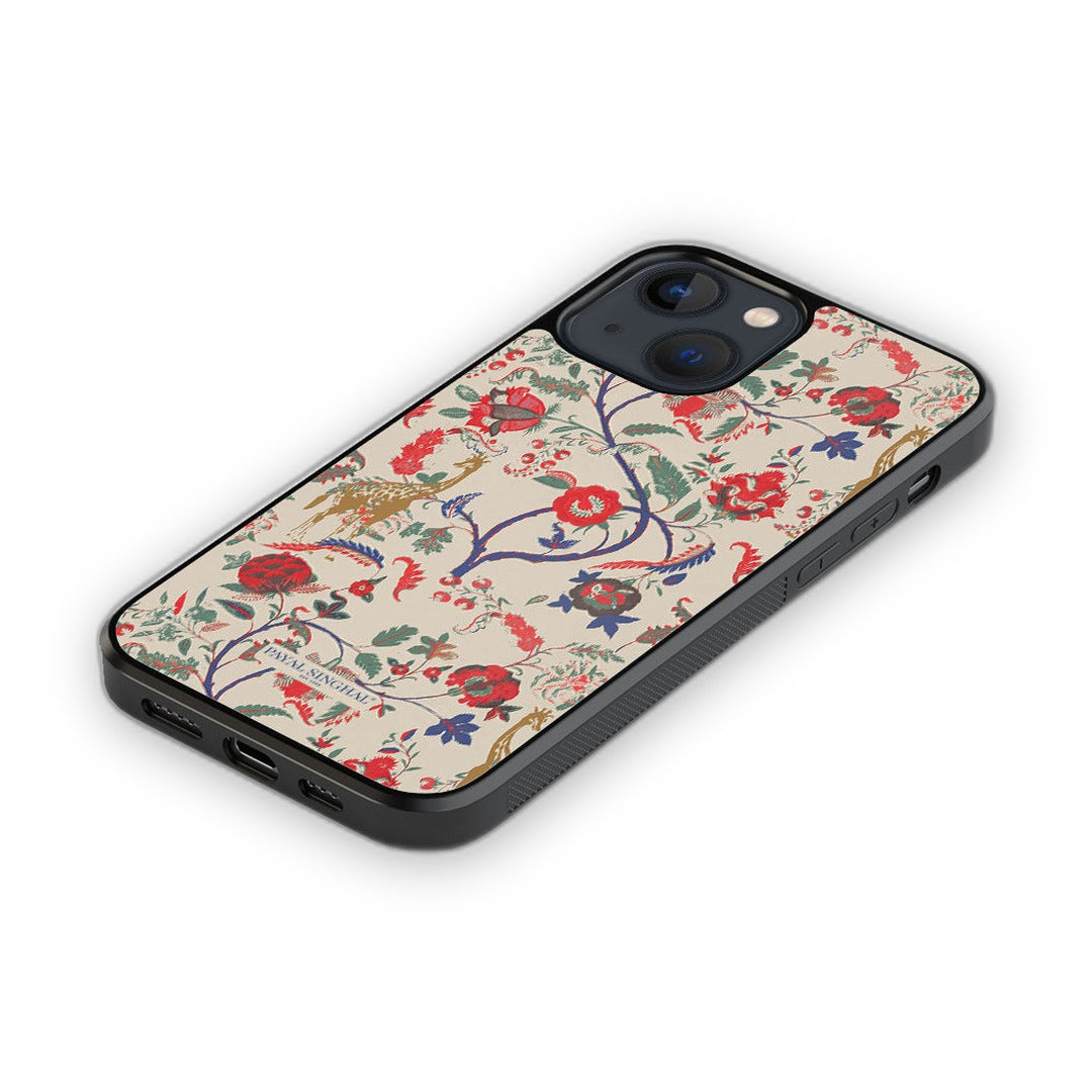 Payal Singhal Giraffe Print Glass iPhone Case for iPhone 13 Mini | Macmerise