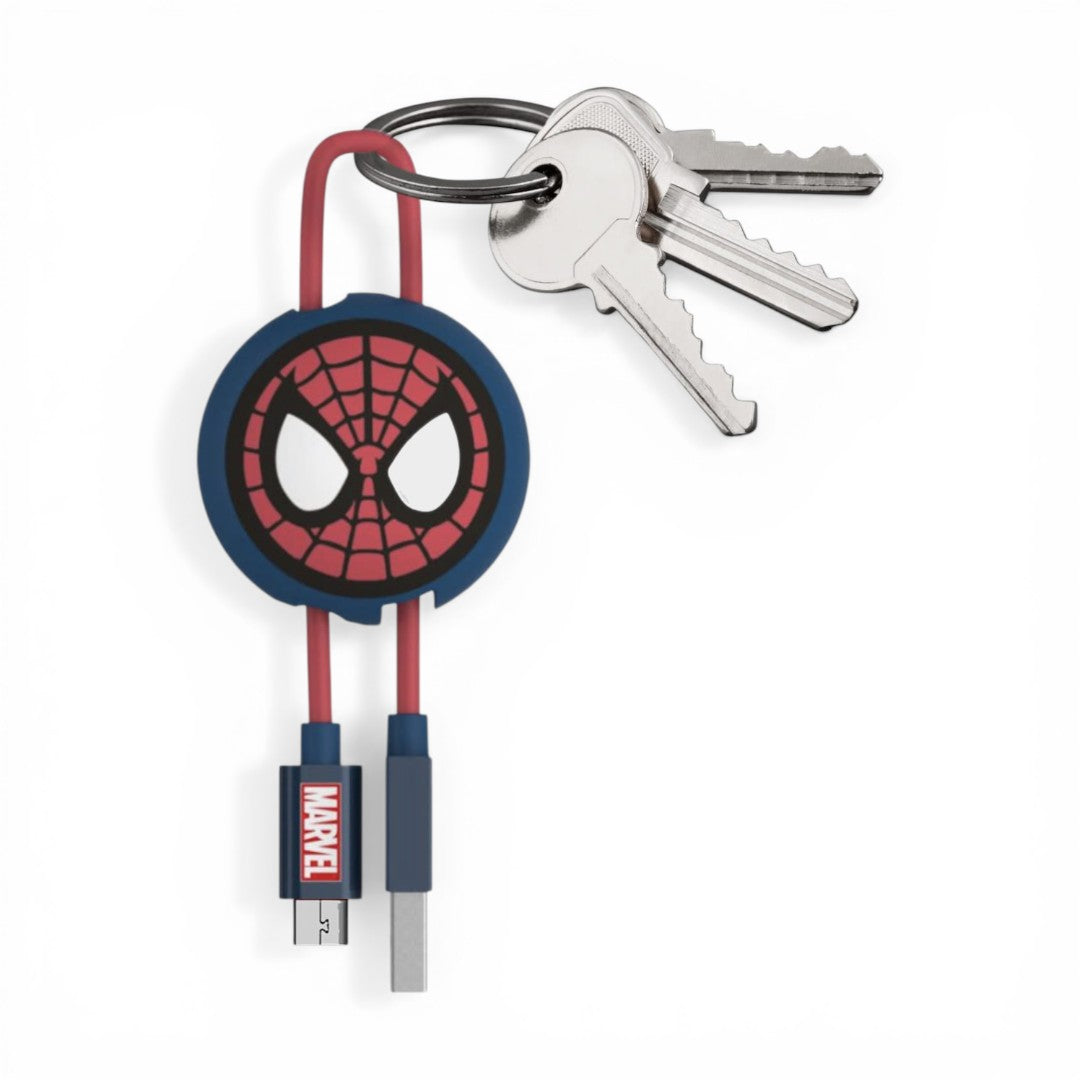 the Amazing Spider Man Micro Usb Cable Keyring Red | Macmerise