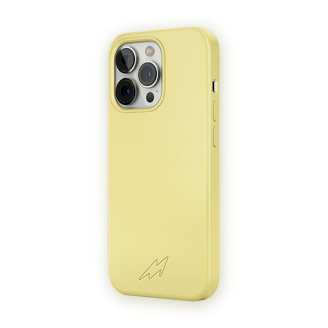 Basics iPhone 13 Pro Silicone Case Yellow - back view | Macmerise