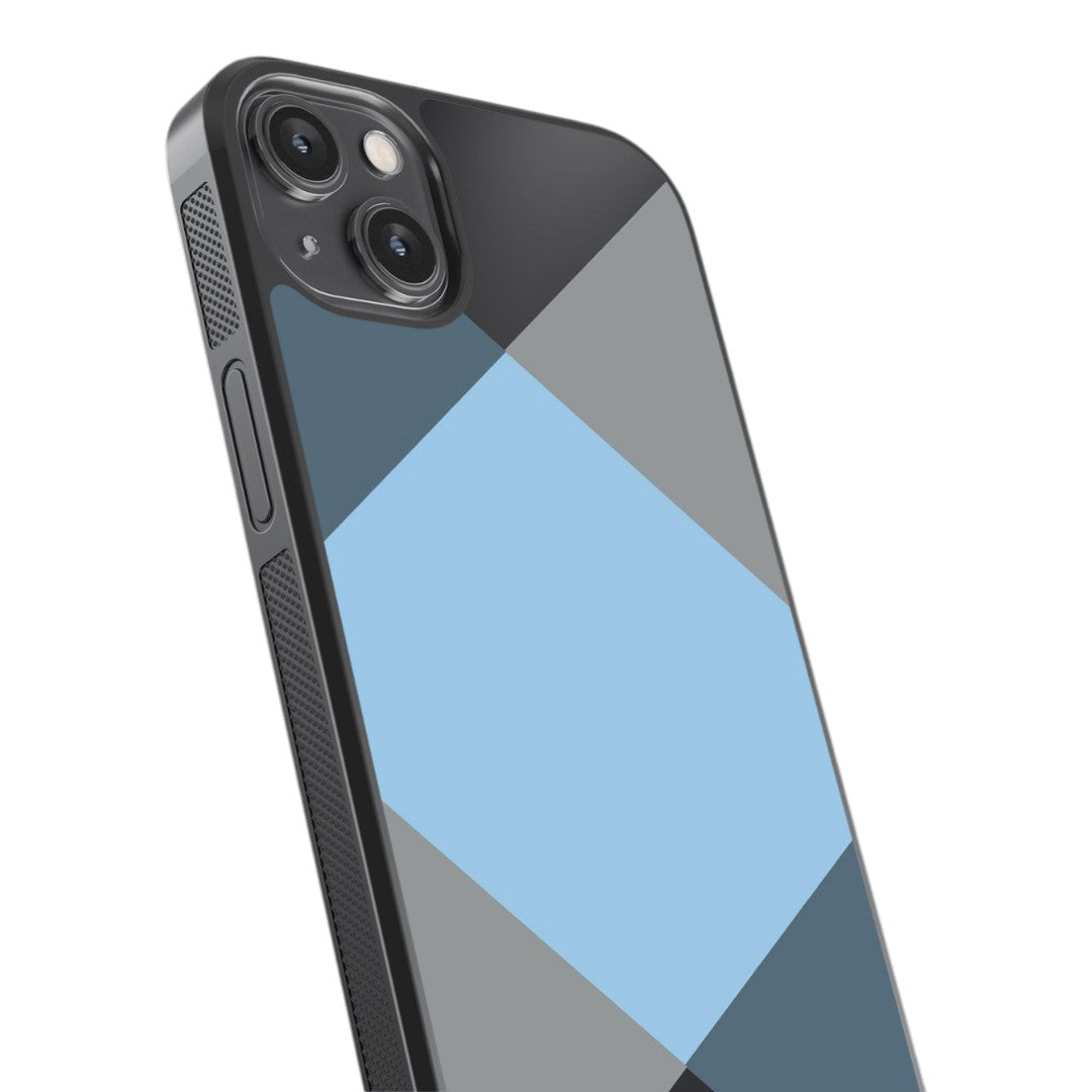 Criss Cross iPhone 14 Plus Cover Blue - side view | Macmerise