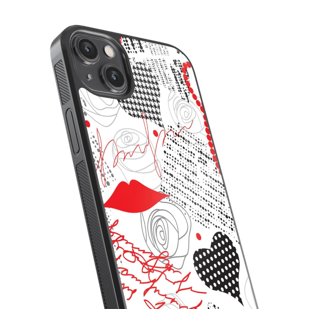 White Love Glass iPhone Case for iPhone 14 Plus | Macmerise
