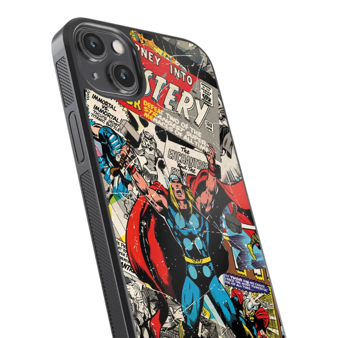 Comic Thor Glass iPhone Case for iPhone 14 Plus | Macmerise